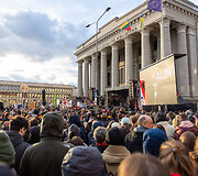 Prie Seimo protestas &bdquo;&Scaron;alin rankas nuo laisvo žodžio!&ldquo;