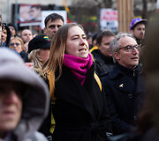 Prie Seimo protestas &bdquo;&Scaron;alin rankas nuo laisvo žodžio!&ldquo;
