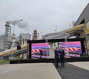  Medienos drožlių plok&scaron;čių gamyklos atidarymas Akmenės laisvojoje ekonominėje zonoje