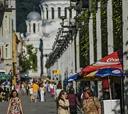 Kaunas, Laisvės Alėja. Nuotrauka i&scaron; pirmo apsilankymo Lietuvoje 2005 m.