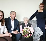 Roki&scaron;kio rajono gyventoja Janina Sakalauskienė at&scaron;ventė 105-ąjį gimtadienį
