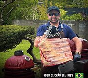 Brazilas Marcio Oliveira pademonstruos tradicinį jautienos &scaron;onkaulių kepimo būdą &ndash; Fogo de Chao.