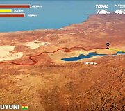 Sausio 13 d. (&scaron;e&scaron;tadienis). La Pasas&ndash;Ujūnis. Bendra dienos rida: 726 km (greičio ruožai: 425 km)