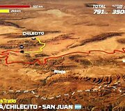 Sausio 18 d. (ketvirtadienis). Motociklininkai: Fiambala&ndash; San Chuanas. Bendra dienos rida: 722 km (greičio ruožai: 375 km). Automobiliai: Čilesitas&ndash;San Chuanas. Bendra dienos rida: 791 km (greičio ruožai: 522 km)