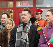 Vyčio skulptūros atidengimo ceremonijos akimirka 