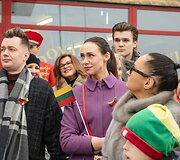 Vyčio skulptūros atidengimo ceremonijos akimirka 