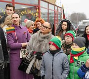 Vyčio skulptūros atidengimo ceremonijos akimirka 