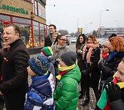 Vyčio skulptūros atidengimo ceremonijos akimirka 