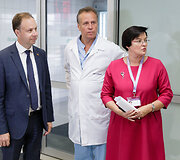 Sveikatos apsaugos ministras Aurelijus Veryga lankėsi Vilniaus universiteto ligoninės Santaros klinikose