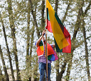 Vaivoryk&scaron;tės vėliavų dalybų akimirka