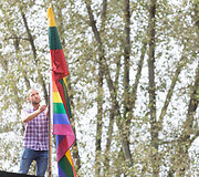 Vaivoryk&scaron;tės vėliavų dalybų akimirka