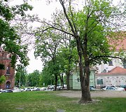 Skveras Vilniaus Senamiestyje prie&scaron;ais &Scaron;v. Onos bažnyčią