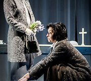 Spektaklio &bdquo;Intymūs pokalbiai" akimirka