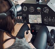 VGTU virtualios realybės skrydžio simuliatorius