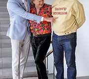 LRT Televizijos laidų vedėjas Ignas Krupavičius, žurnalistė, prodiuserė Edita Mildažytė ir laidos &bdquo;Daiktų istorijos&ldquo; sumanytojas ir vedantysis Saulius Pilinkus