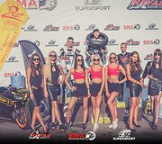 Street-Superbike klasės prizininkai Vainius Budrys, Rokas &Scaron;imoliūnas, Tomas Antanavičius