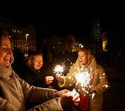 Kyjivo gyventojai pasitinka Naujuosius