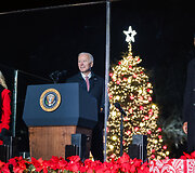 Kalėdinės eglės Va&scaron;ingtone įžiebimo akimirka