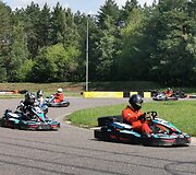 Kartingo lelnktynių akimirka