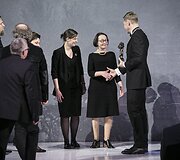 &Scaron;v. Kristoforo statulėlės įteikimo akimirka