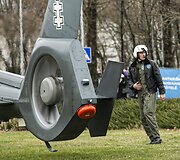 Sraigtasparnio nusileidimo akimirka