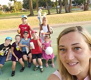 Inga Sabonienė su sūnumis ir dukterėčiomis