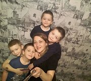Inga Sabonienė su sūnumis