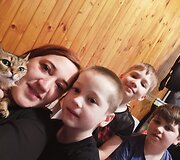 Inga Sabonienė su sūnumis