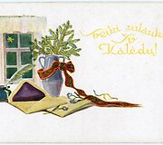 &Scaron;iauliečio dailininko Gerardo Bagdonavičiaus sukurti kalėdiniai atvirukai, 1926 m. (1)