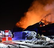 Panevėžyje užsiliepsnojo angaras