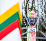 Spaudos konferencija prie Lietuvos ir Baltarusijos pasienio