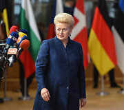 D.Grybauskaitės įvaizdis tapo neatsiejamas nuo griežto kirpimo tamsiai mėlyno kostiumėlio.