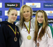 Pirmi medaliai &ndash; ki&scaron;enėje: gimtajame Kaune R.Meilutytė per 5 minutes nuskynė du aukso apdovanojimus
