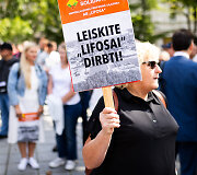 "Lifosa" gamyklos darbuotojų mitingas
