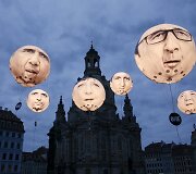Balionai vaizduojantys G7 valstybių vadovus Dresdene
