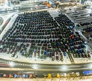Ūkininkų protesto i&scaron;vakarėse Gedimino prospekte i&scaron;rikiuota žemės ūkio technika