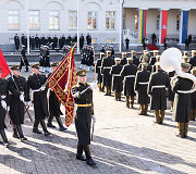 Baltijos valstybių vėliavų pakėlimo ceremonija Simono Daukanto aik&scaron;tėje