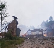 Fejerverkų gamyklos likučiai po sprogimo.
