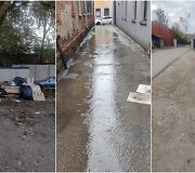 Apleistas daugiabučio kiemas Kauno senamiestyje
