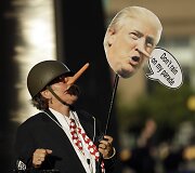 Briuselyje keli tūkstančiai žmonių protestavo prie&scaron; Trumpo vizitą