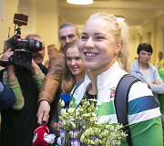 Rūta Meilutytė sugrįžo į Lietuvą