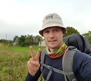 Vilnietis Nerijus Zaniauskas atostogoms pasirinko žygį pėstute nuo Rygos iki Estijos sienos.