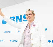 Olgos Karač ir jos advokato Ryčio Satkausko spaudos konferencija