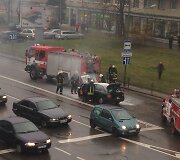Panevėžio centre degė &bdquo;Audi&ldquo;