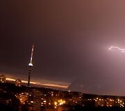 Grėsminga perkūnija truko ilgiau nei tris valandas.