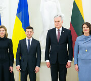 Olena Zelenska, Volodymyras Zelenskis, Gitanas Nausėda, Diana Nausėdienė
