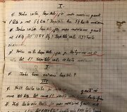 XX a. 4-ojo de&scaron;imtmečio Linkuvos gimnazijos matematikos sąsiuvinys, rastas Rolando prosenelio namo spaliuose