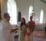 Algirdas ir  Milisandra Radzevičiai su krik&scaron;to dukra Gabriele