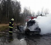 Sudegė lengvasis automobilis