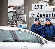 Įvažiavimas į Briuselio Zavantem oro uostą, kur buvo įvykdytos atakos